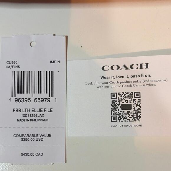 Coach Ellie File Pink Pebbled Leather Crossbody Bag EUC MSRP $350 - Picture 16 of 16